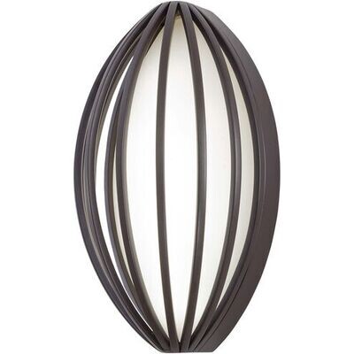 Corduroy Outdoor LED Small Wall Light Dorian Bronze with Etched Glass