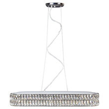 Magari LED Medium Oblong Crystal Chandelier - Chrome Finish with Crystal Glass Shade