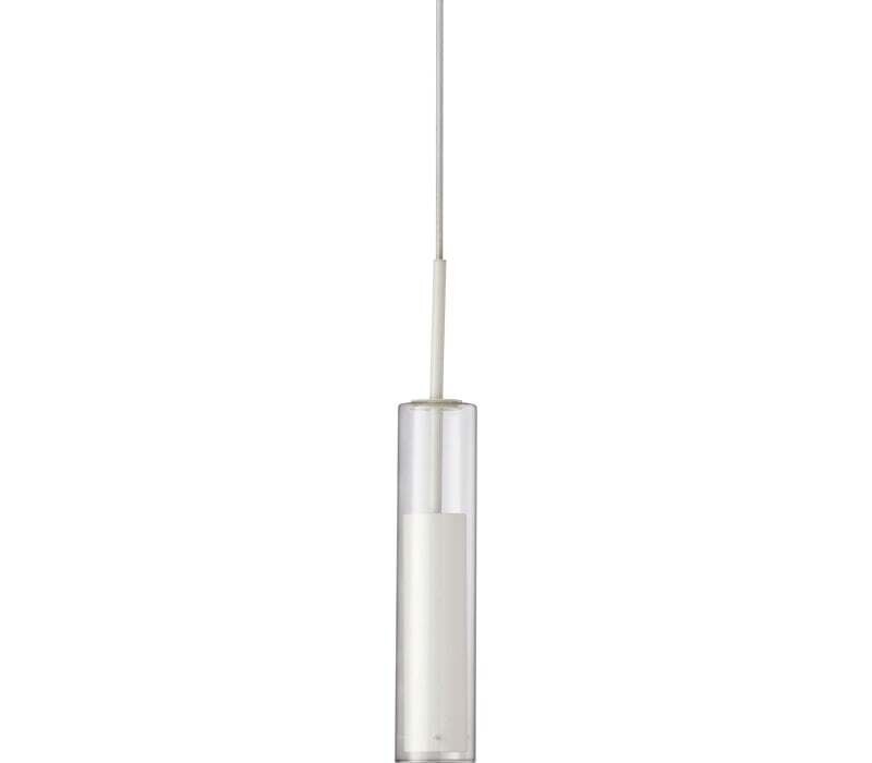 Contemporary Integrated LED Pendant White with Clear Glass