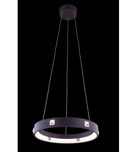 Infinity LED Pendant  Brushed Nickel/Cut Crystal Accents