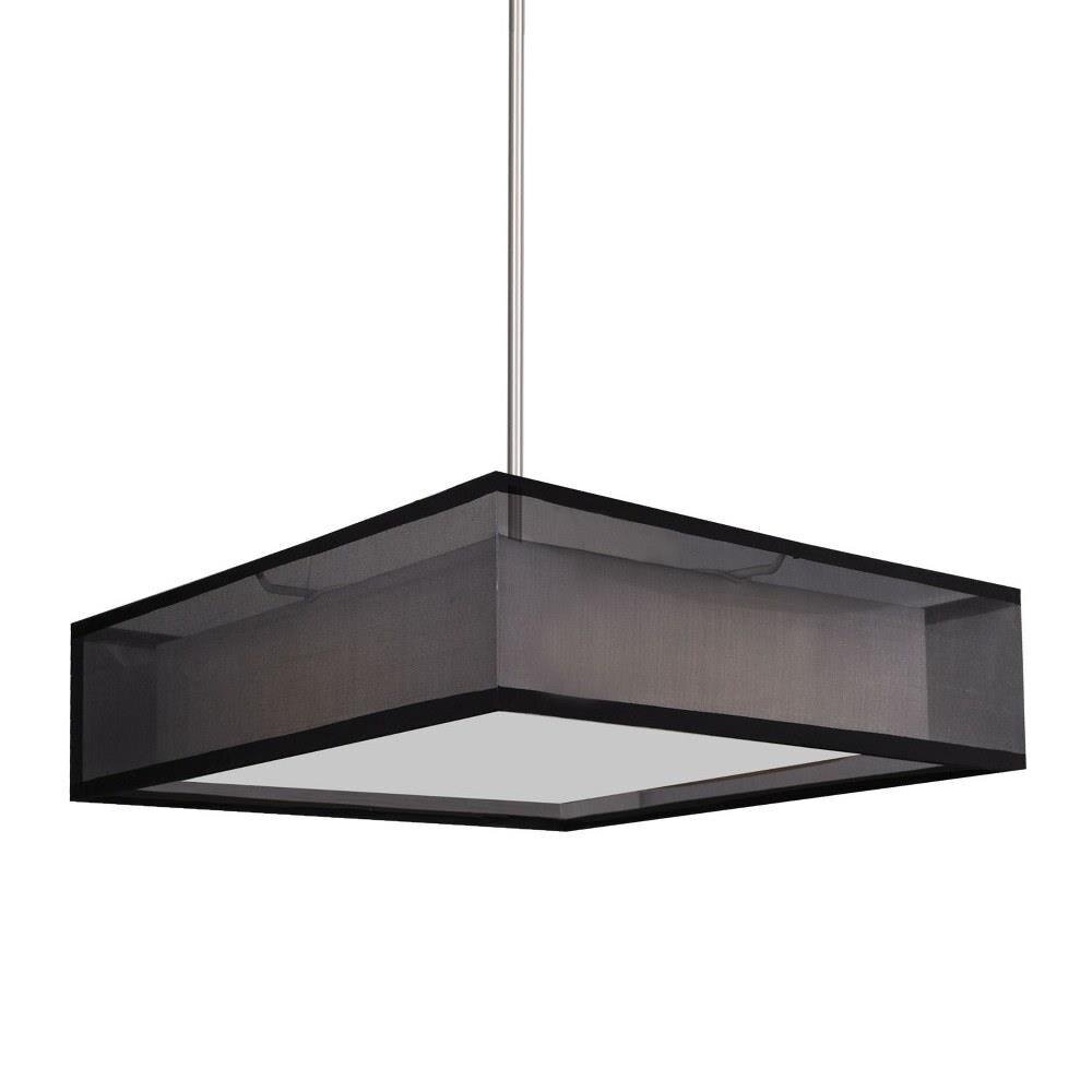 Modern Geometric Black LED Pendant with White diffuser/ Shade 3000k
