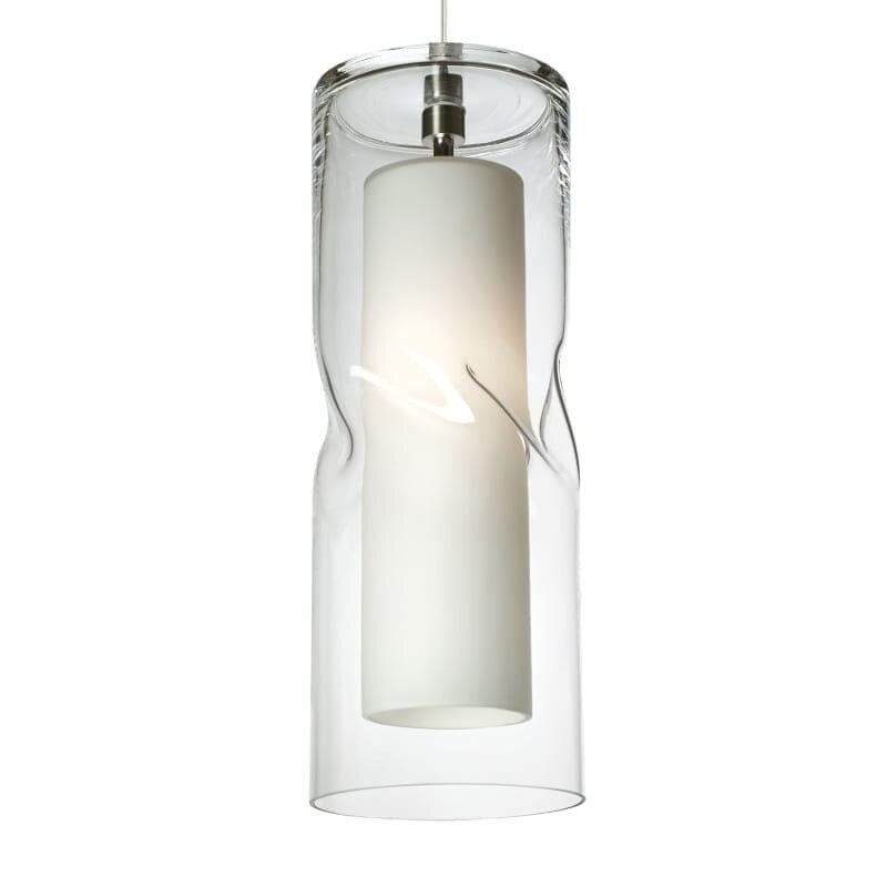 Varia 1-Light Large 16&quot; Pendant Satin Nickel with Clear Glass Shade