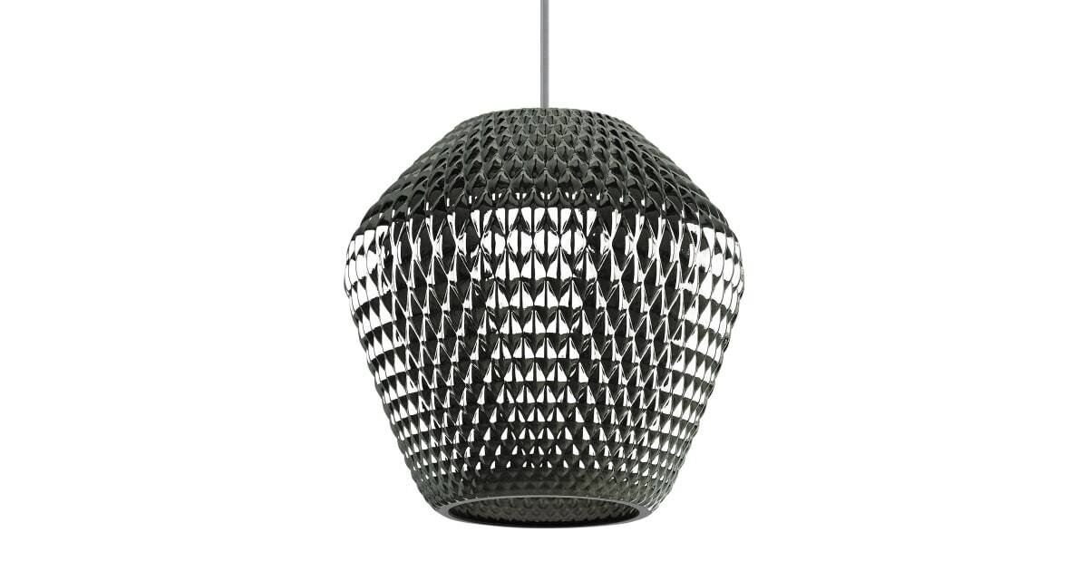 Contemporary Glam Ornata LED Pendant Satin Nickle Finish with Silver Champagne Glass