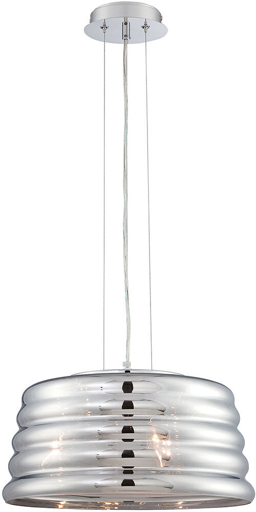 Venice 3 Light Pendant Chrome/ Smoke Mirrored Glass Shade