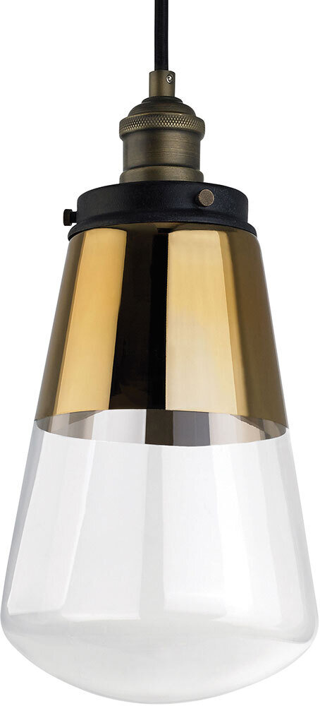 Waveform 1-Light Small Pendant Painted Aged Brass and Dark Weathered Zinc