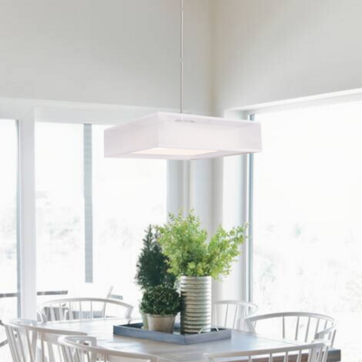 Modern Geometric Square Covina LED Pendant White