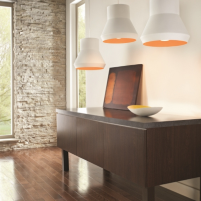 Contemporary Milo Pendant White/Orange Accent