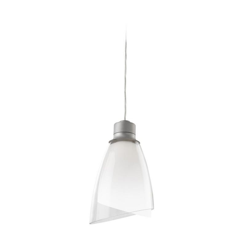 Twins 1-Light Pendant Grey with Satin Opal Glass