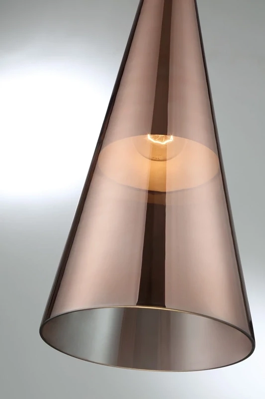 Cabello 1-Light Contemporary Elongated Pendant Copper Finished/Glass Shade
