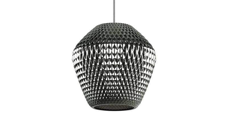 Contemporary Glam Ornata LED Pendant Satin Nickle Finish with Silver Champagne Glass