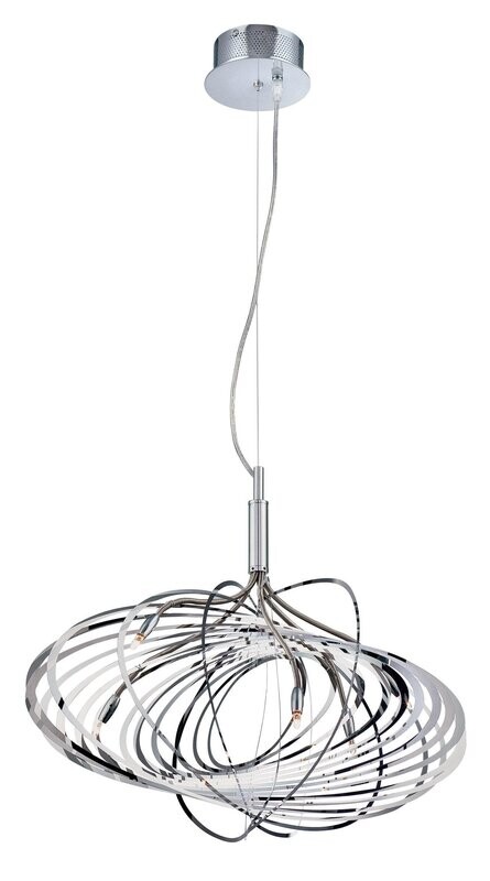 Contemporary 27" Wide Delvina 5-Light Down Lighting Pendant Chrome and Stainless Steel