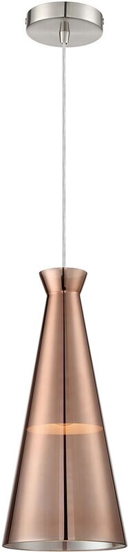 Cabello 1-Light Contemporary Elongated Pendant Copper Finished/Glass Shade