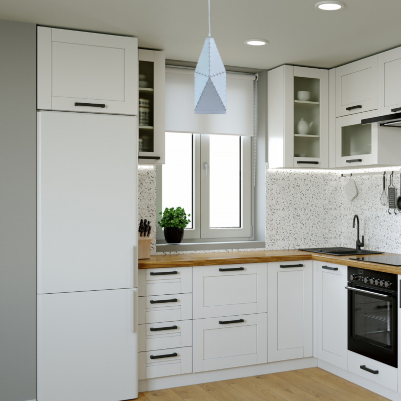 1-Light Rustic Chic Pendant Farmhouse White Metal