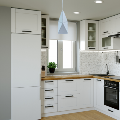 1-Light Rustic Chic Pendant Farmhouse White Metal