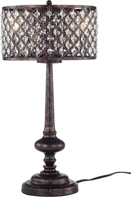 3-Light Table Lamp, Antique Bronze Black