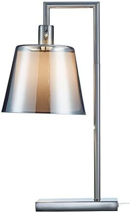 Prescott Contemporary Table Lamp Brushed Silver/Smoked Mercury Glass