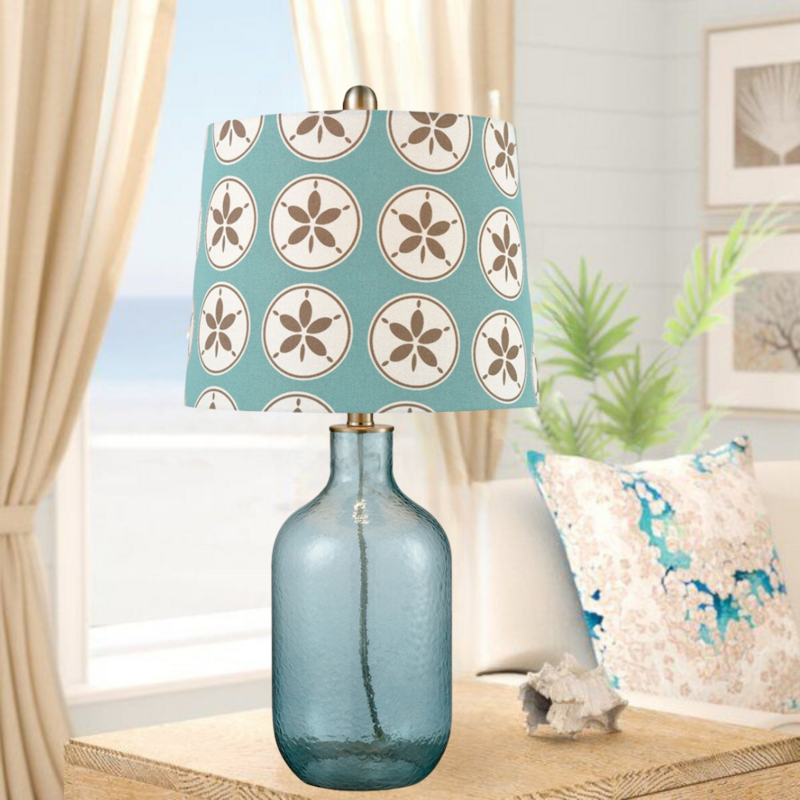 Delphin Table Lamp Smoked Azure Glass Finish