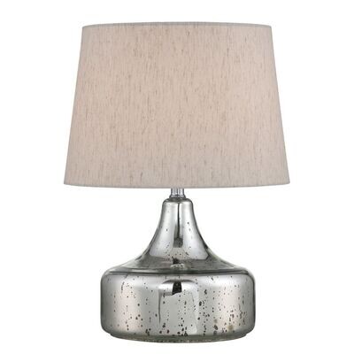 Silas Table Lamp Glass Body with Fabric Shade