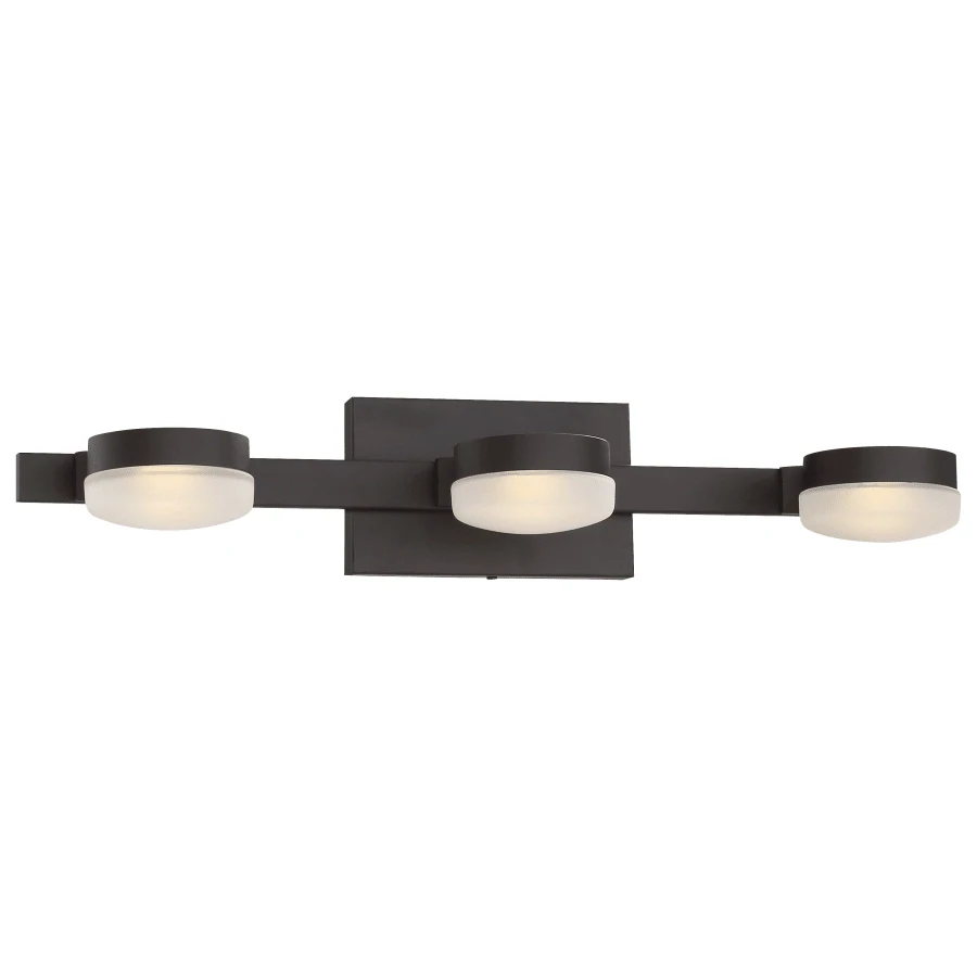 Good Lumens 3-Light LED Vanity with Frosted Glass Shades/Oil Rubbed Bronze Steel