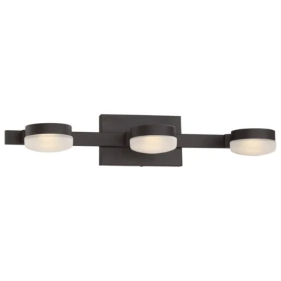 Good Lumens 3-Light LED Vanity with Frosted Glass Shades/Oil Rubbed Bronze Steel