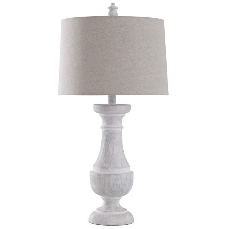 Bateau Bay Rustic Coastal Table Lamp/Beige/White Distressed Finish
