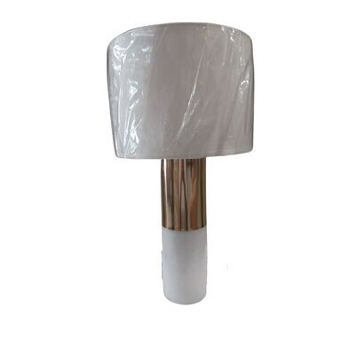 Table Lamp in White and Copper
