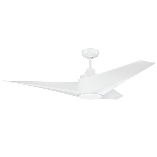Modern Freestyle 56" LED Ceiling Fan White with White Frosted Glass