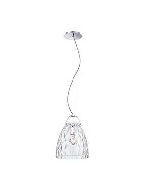 Amero 1-Light Large Pendant Chrome with Clear Rippled Glass
