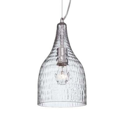 Altima 1-Light Small Contemporary Pendant Chrome with Clear Glass