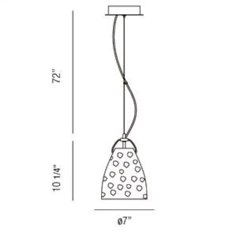 Amero 1-Light Small Pendant Chrome with Amber Blown Glass