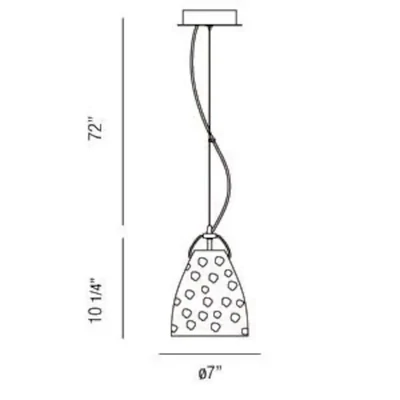 Amero 1-Light Small Pendant Chrome with Amber Blown Glass