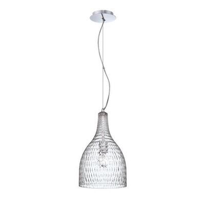 Altima 1-Light Large Contemporary Pendant Chrome With Clear Glass