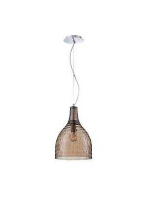Altima 1-Light Large Contemporary Pendant Chrome with Amber Glass
