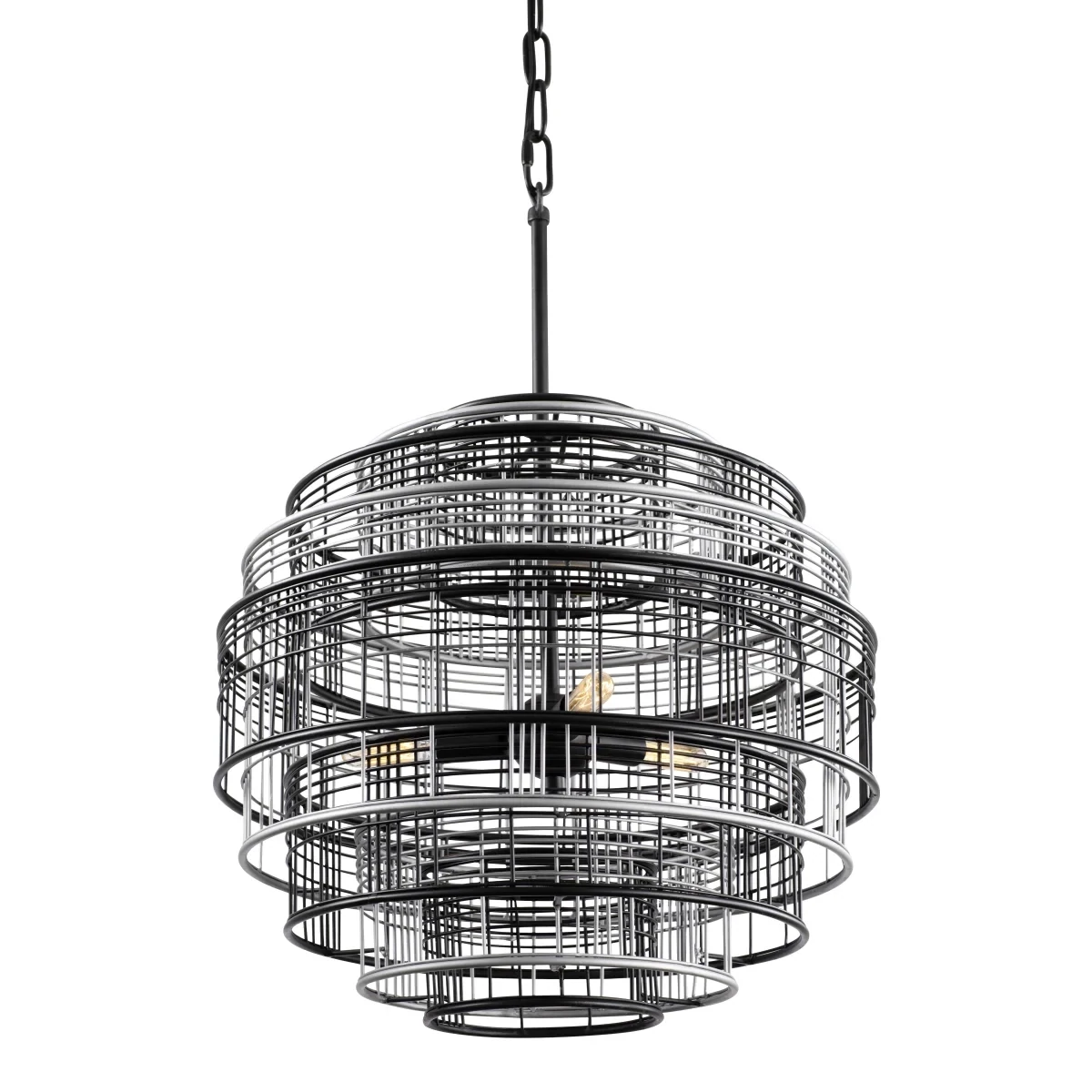 Vivienne 3-Light Farmhouse Inspired Chandelier Black and Grey