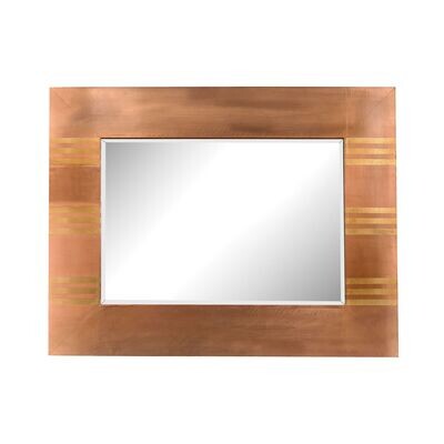 Copper Frame 36W x 46H Rectangular Wall Mirror with Gold Accents