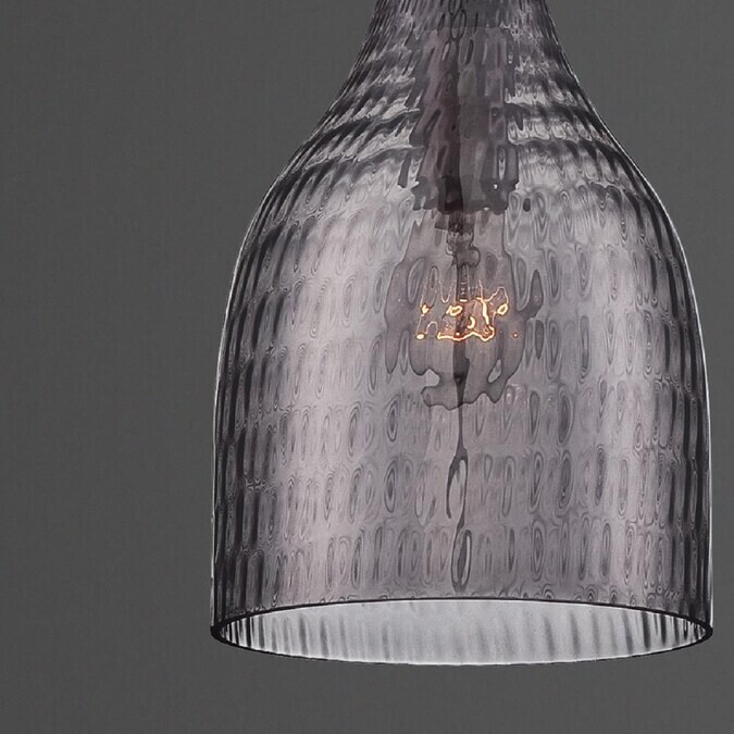 Altima 1-Light Large Contemporary Pendant Chrome with Smoke Glass