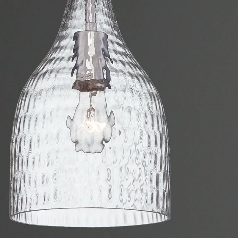 Altima 1-Light Large Contemporary Pendant Chrome With Clear Glass