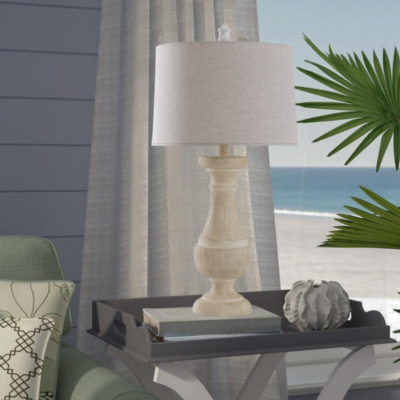 Bateau Bay Coastal Modern Table Lamp/White washed Finish