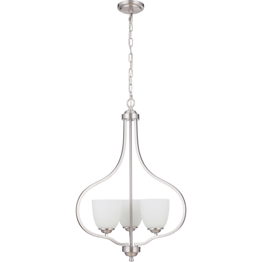 Serene 3-Light Pendant Brushed Polished Nickel