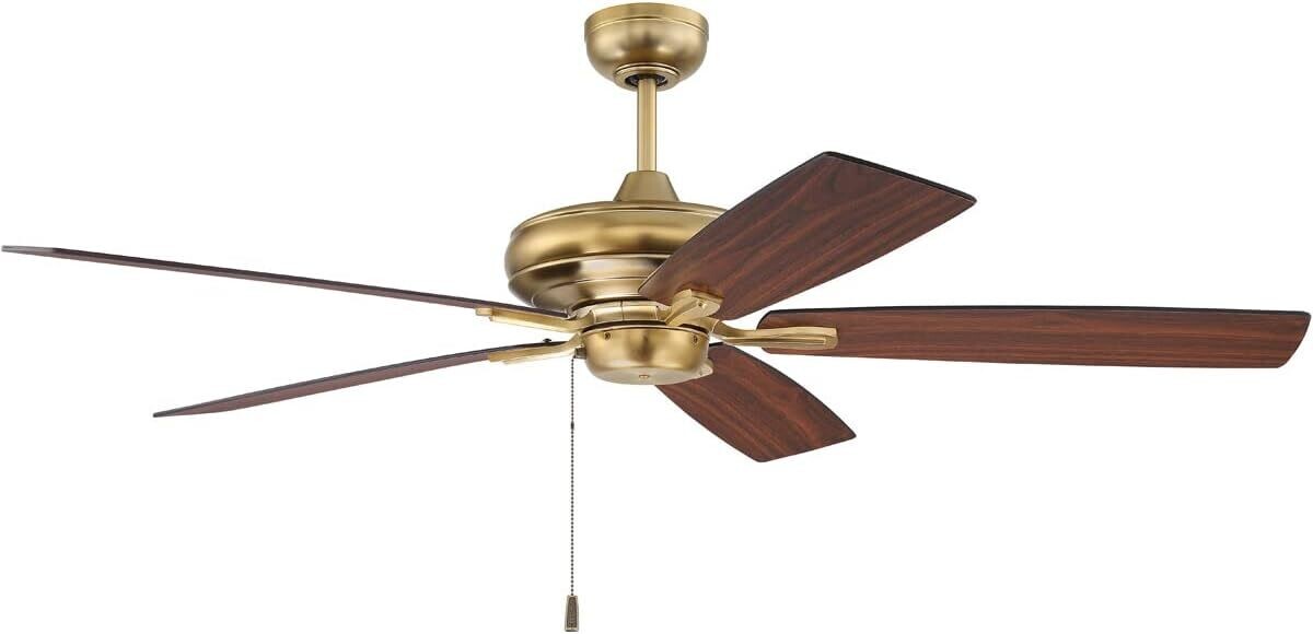 Fortitude 52" Ceiling Fan Satin Brass Pitch 12