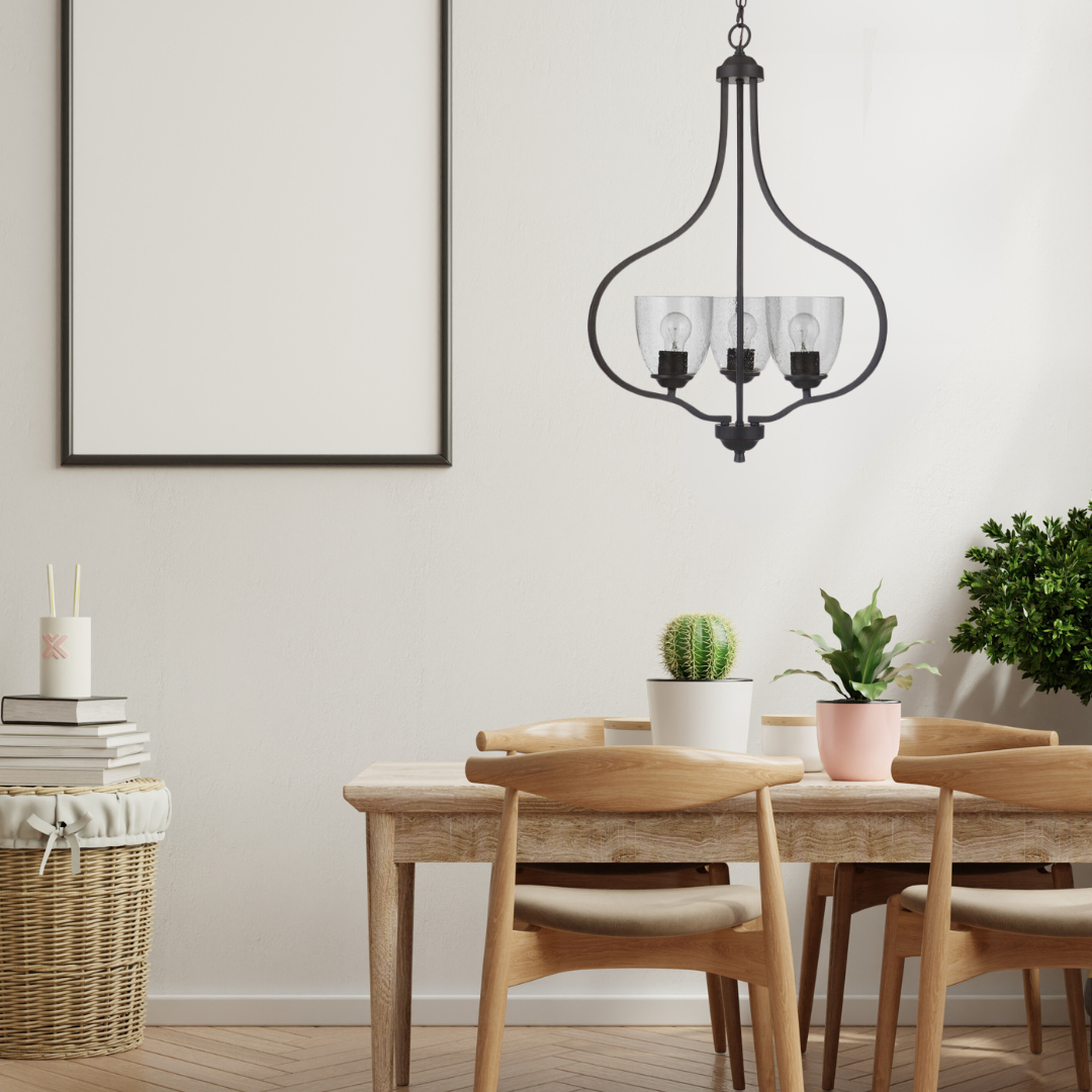 Serene 3-Light Pendant Espresso - White Frosted Glass