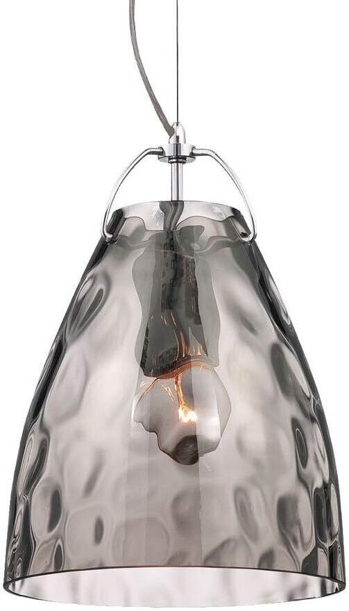 Amero 1-Light Small Pendant Chrome with Smoke Glass