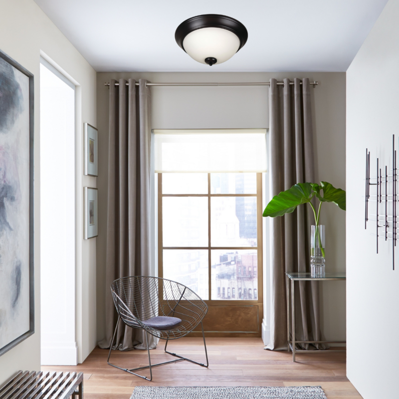 Pro Builder 3-Light Flushmount Oiled Bronze