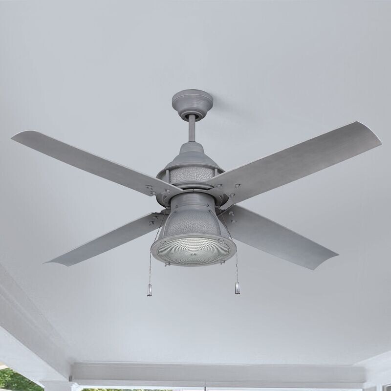 Port Arbor Rustic 52" Outdoor Ceiling Fan Aged Galvanized Steel