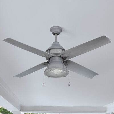 Port Arbor Rustic 52" Outdoor Ceiling Fan Aged Galvanized Steel