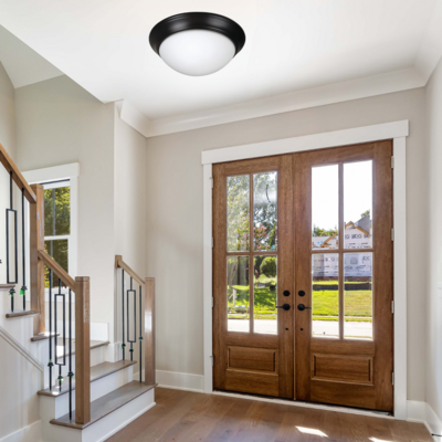 Pro Builder 3-Light Flushmount Oiled Bronze