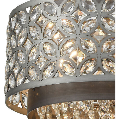 Rosslyn 5-Light Luxury Semi-Flush Weathered Zinc and Matte Silver