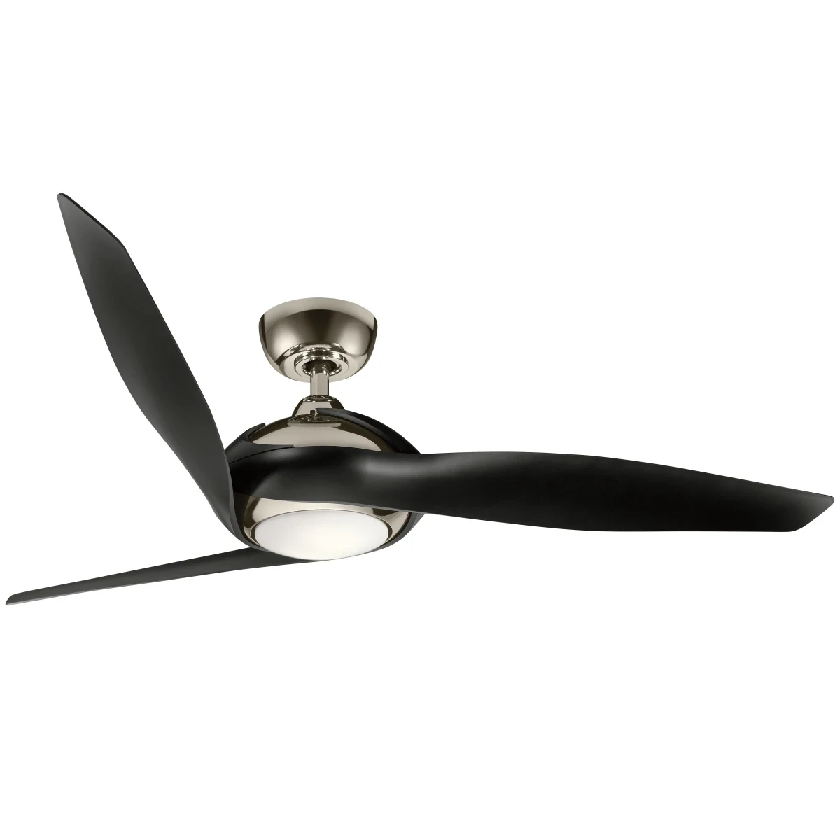 60" Zenith 3-Blade Indoor Ceiling Fan Polished Nickel with Satin Black Blades 3000K 60 W x 14 H 6225 CFM