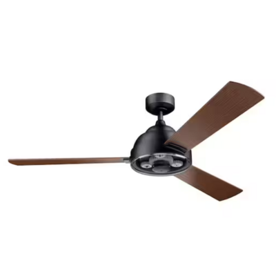 Pinion 60 inch Distressed Black with Auburn Stained Blades Ceiling Fan CFM 6245