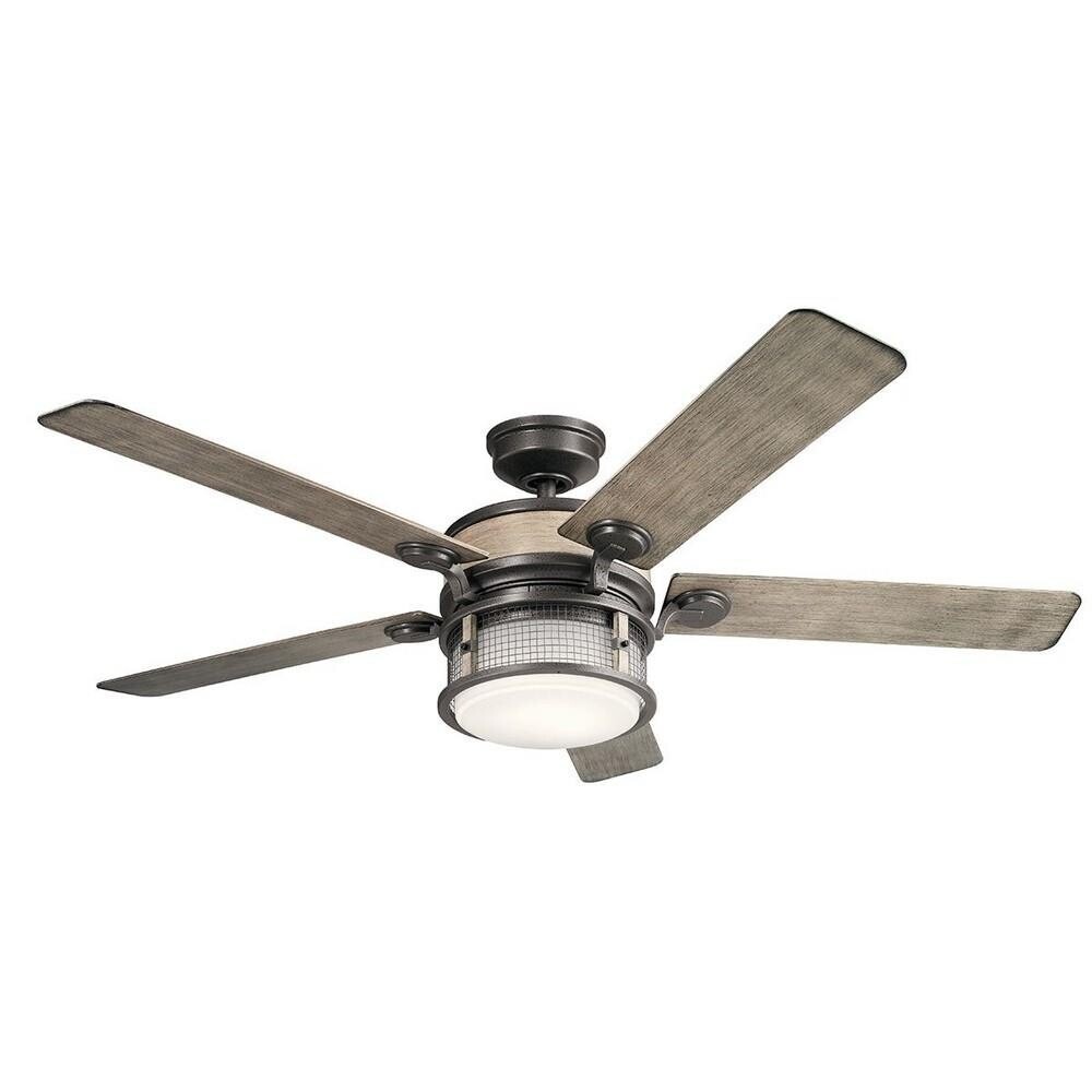 Ahrendale 60" Outdoor Ceiling Fan with LED Light & Wall Control, Weathered Zinc CFM 5763